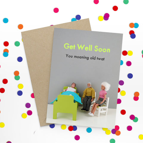 " Get Well Twat " Greeting Card