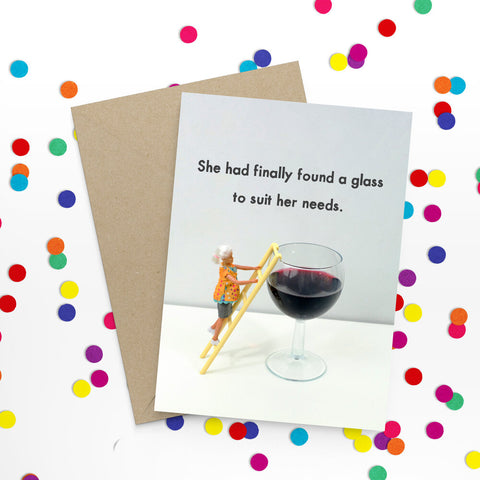 " Large Wine " Greeting Card
