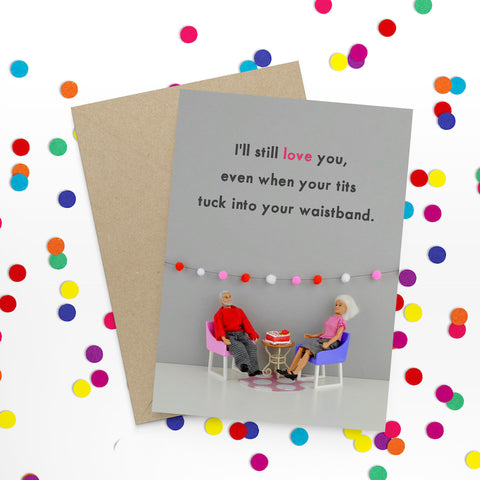 " Saggy Tits " Greeting Card