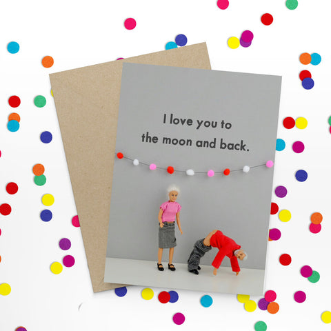 " To The Moon " Greeting Card