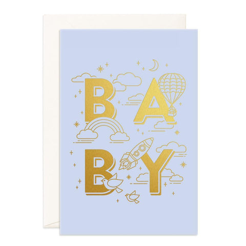 " Baby Universe Blue " Jumbo Card