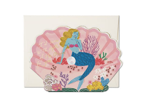 "  Blue Mermaid  " Card Greeting Cards - Thorn and Burrow