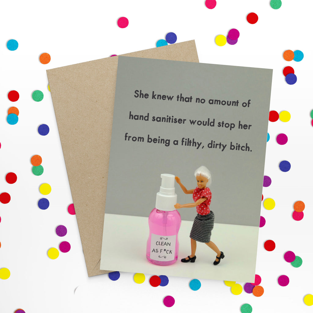 " Filthy bitch " Greeting Card