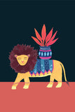 Tropical Parade Lion with Plant Art Print
