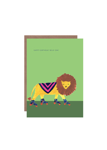 " Lion on Skates " Card