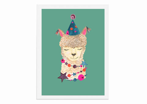 Magical Party Alpaca Art Print