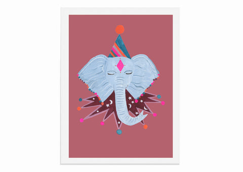 Magical Party Elephant Art Print