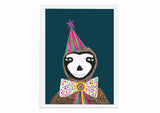 Magical Party Sloth Art Print