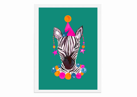 Magical Party Zebra Art Print