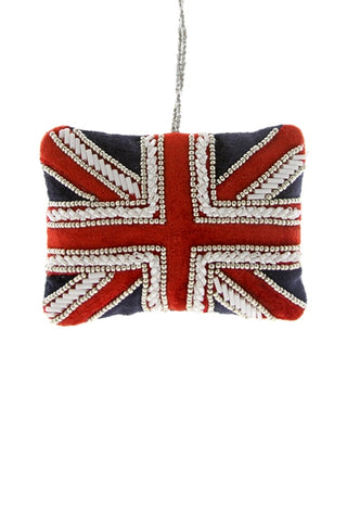 " Velvet Union Jack Flag " Ornament