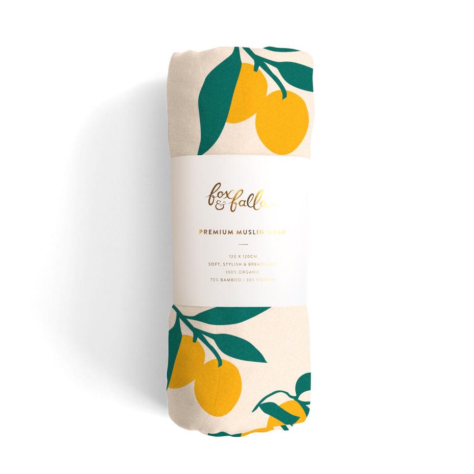 Lemons - Organic Muslin Wrap Swaddle
