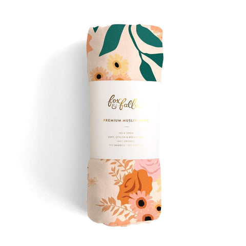 Rose Garden - Organic Muslin Wrap Swaddle
