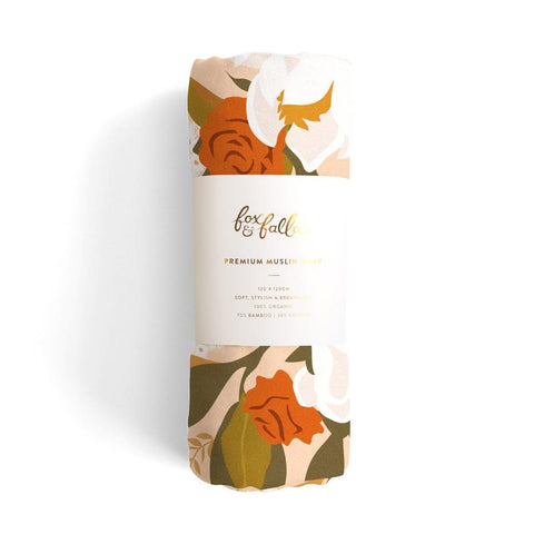 Magnolias - Organic Muslin Wrap Swaddle