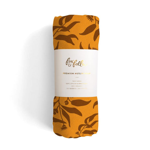 Rust Eucalypt - Organic Muslin Wrap Swaddle