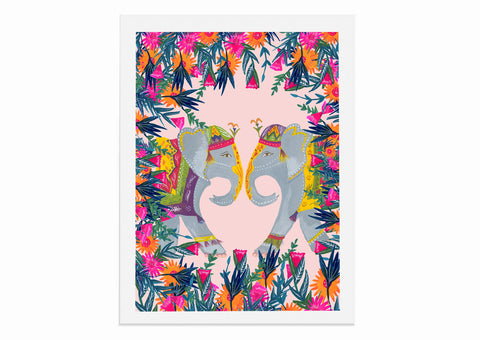 Botanical Elephant Dreamers Art Print