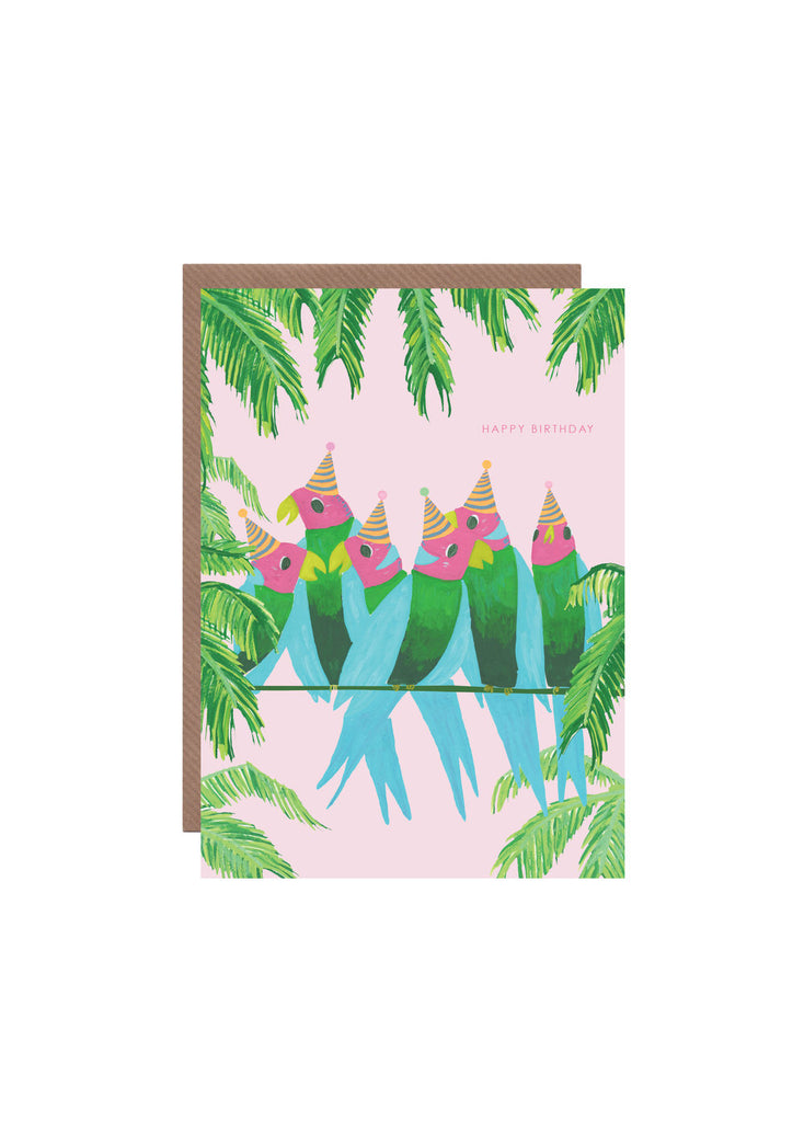 " Parrots On The Line " Card