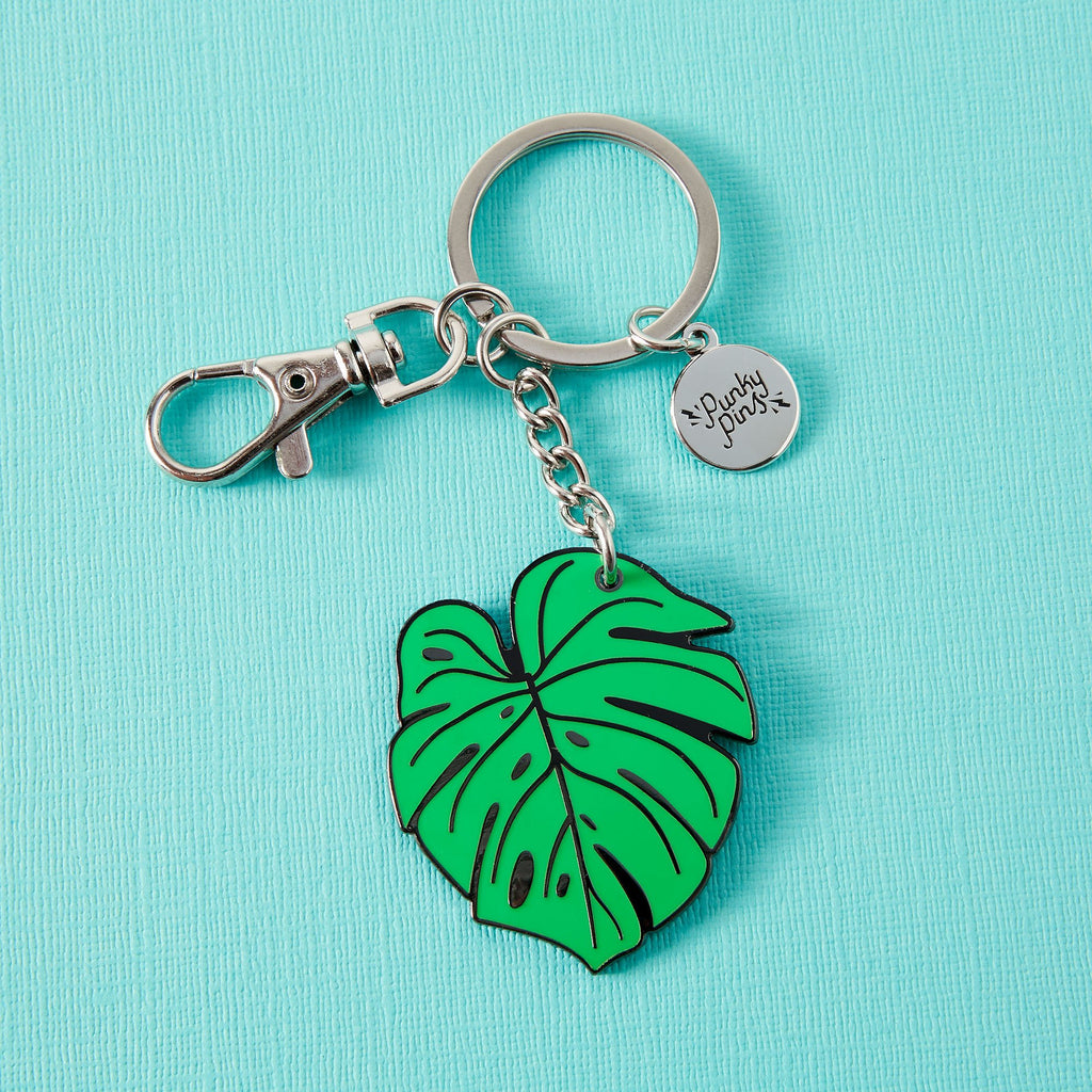 Monstera Leaf Enamel Keyring