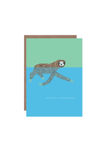 " Sloth Swimming " Card