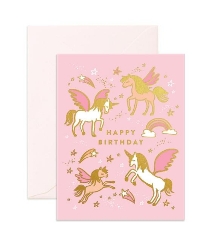 "Happy Birthday Unicorns" Greeting Card