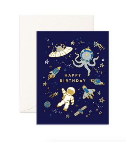 "Happy Birthday Space" Greeting Card