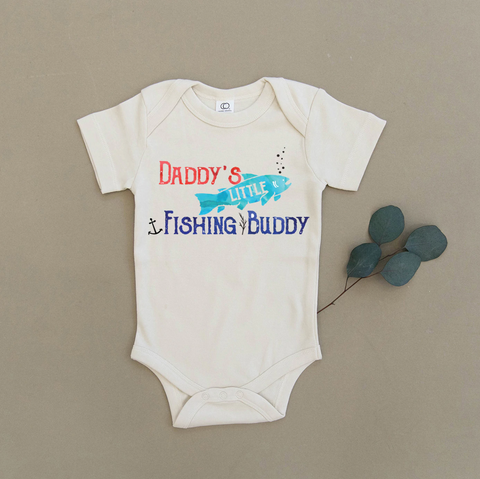 Daddy's Fishing Buddy Organic Baby Bodysuit