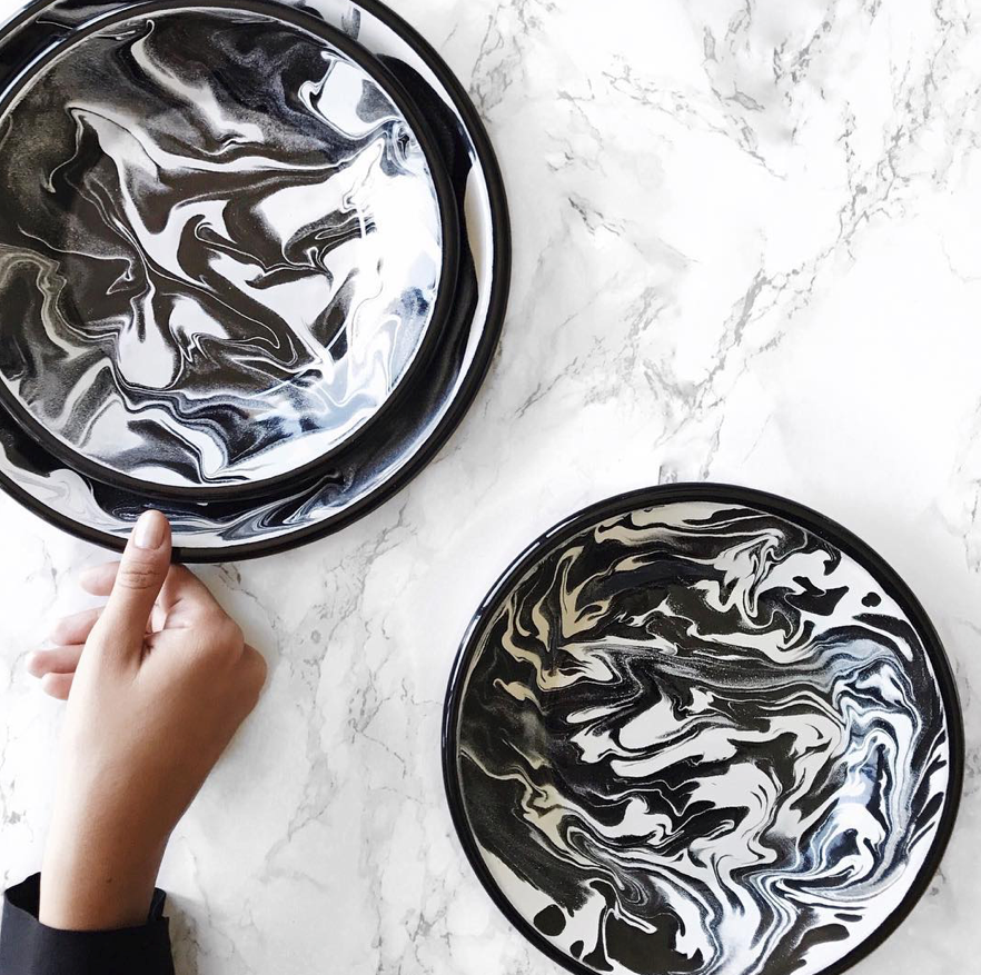 Product image of Marble Deep Plate (Multiple Colors)