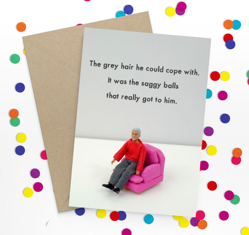 " Saggy Balls " Greeting Card