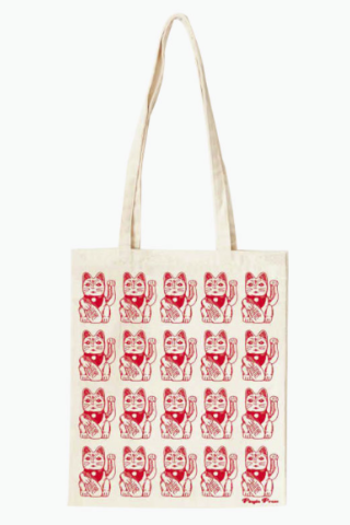 Lucky Cat Canvas Tote Bag