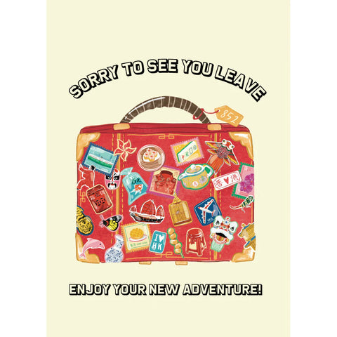 " A4 Greeting Card: Sorry To See You Leave Suitcase " Card