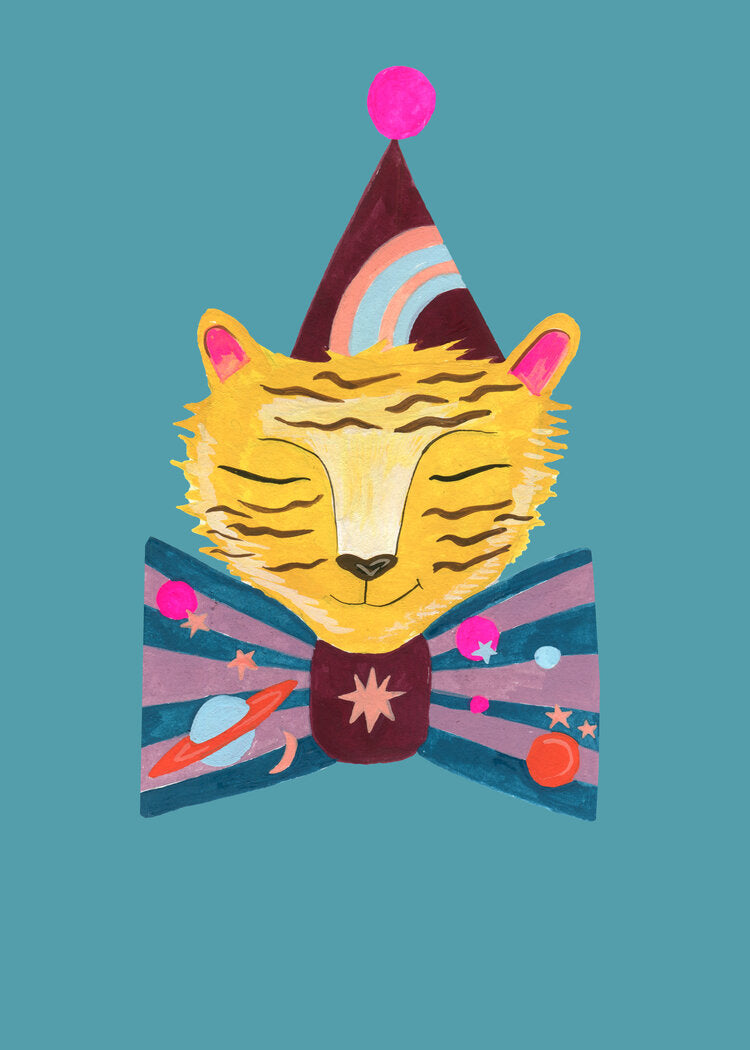 Magical Party Tiger Art Print Thorn and Burrow