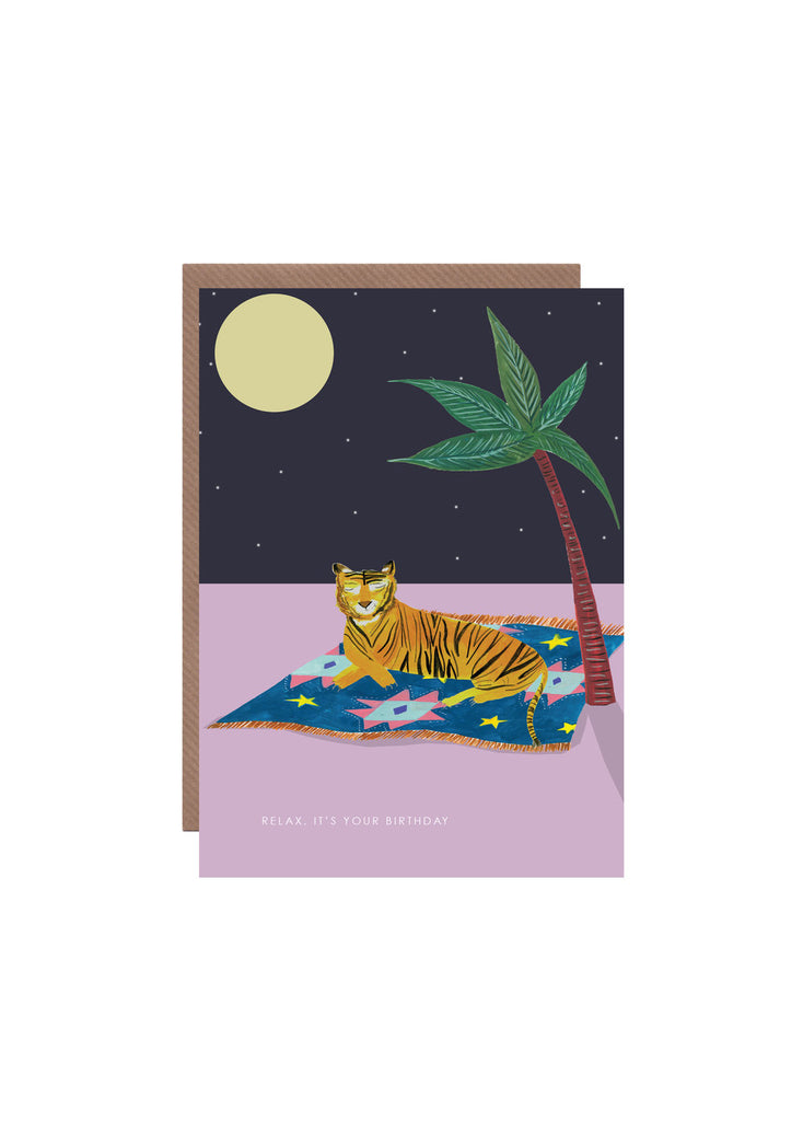 " Tiger on Rug " Card
