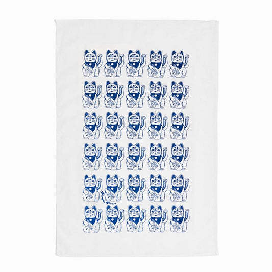Lucky Cat Tea Towel - Thorn and Burrow