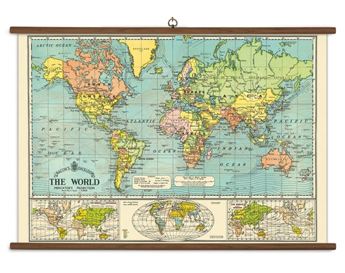 " World Map " School Chart