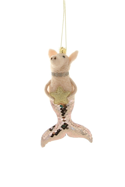 " Shimmery Crowned Pig " Ornament