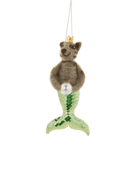 SHIMMERY CROWNED MERCAT ORNAMENT