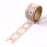 Cute Animals Die Cut Pink Washi Tape