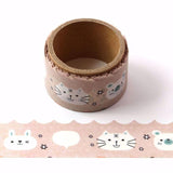 Cute Animals Die Cut Pink Washi Tape
