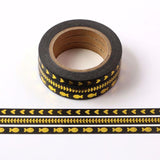 Slim Gold Foil Black Washi Tape (Set of 3)