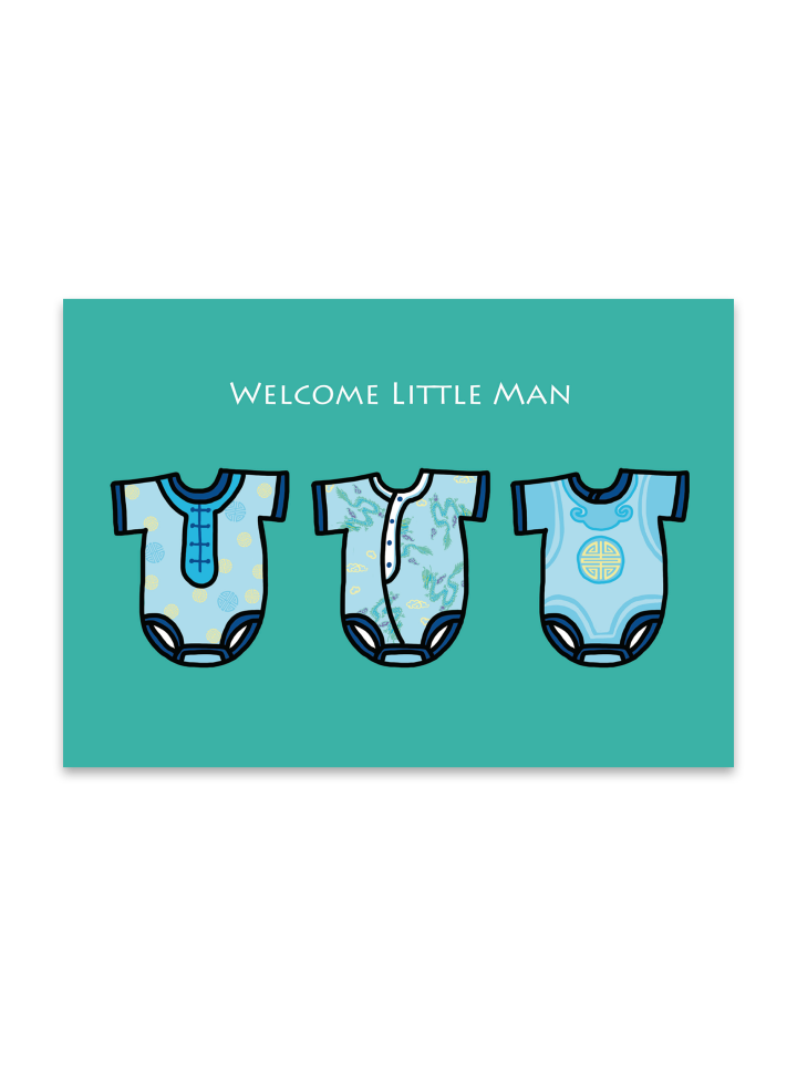 " Welcome Little Man " Card Greeting Cards - Thorn and Burrow