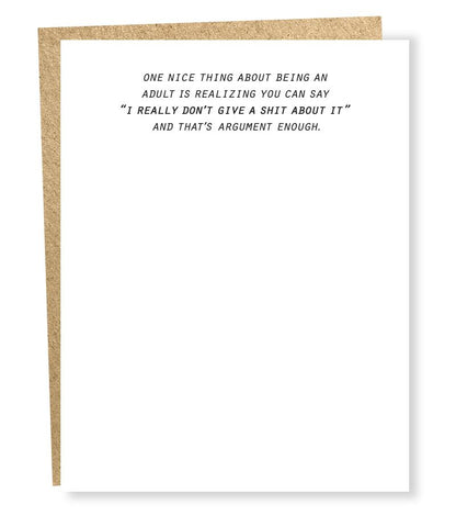 " Argument Enough " Card