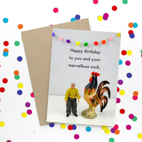 " Marvellous Cock Birthday " Greeting Card
