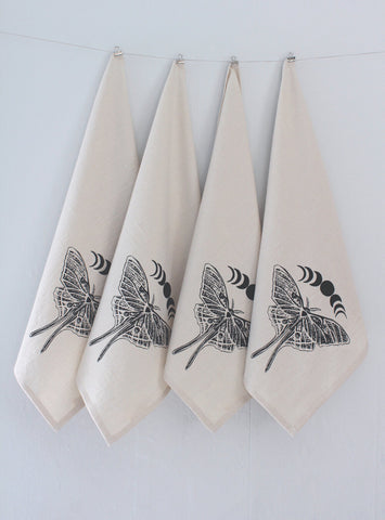 Luna Moth Organic Cloth Napkins Set