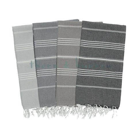 Black & White 100% Cotton Mini Turkish Towel