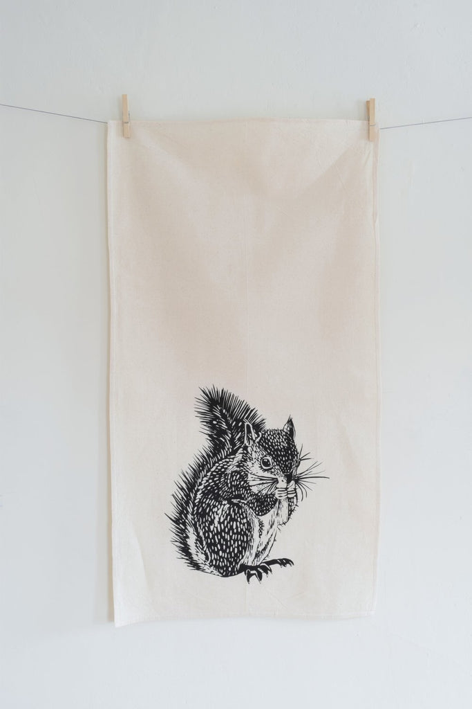 Squirrel Cotton Tea Towel & Napkins