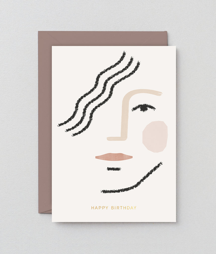 " Happy Birthday Face " Card