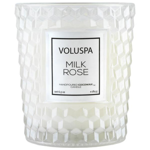 Textured Glass Candle (Rose Collection)