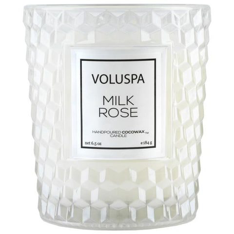 Textured Glass Candle (Rose Collection)