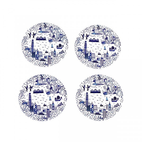 HK Willow Coasters (Set Of 4) - Blue