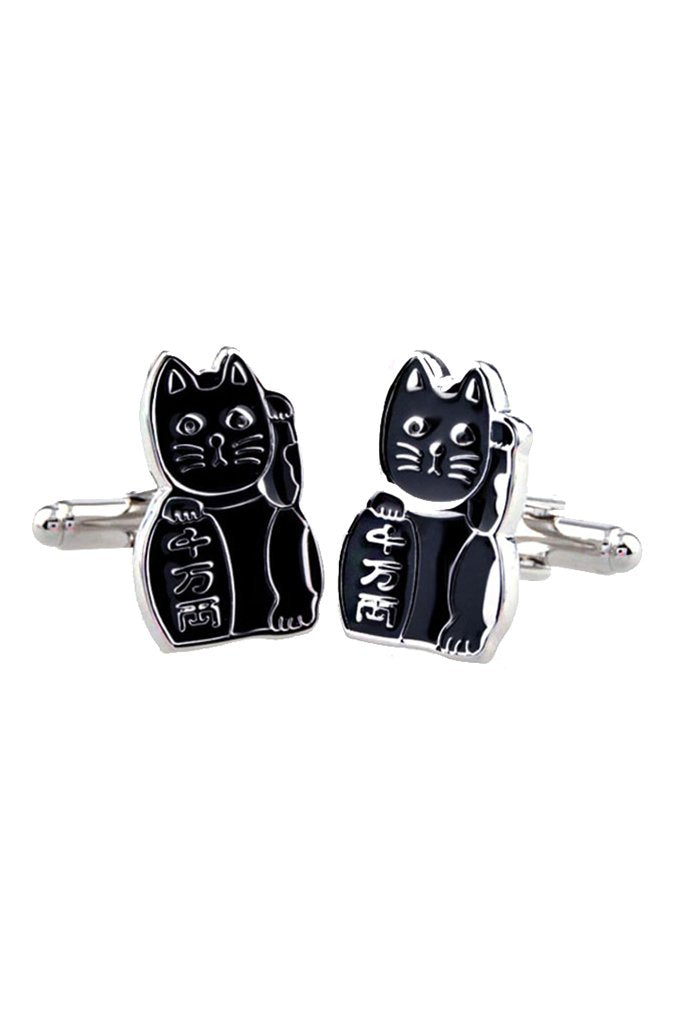 Lucky Cat Cufflink - Thorn and Burrow