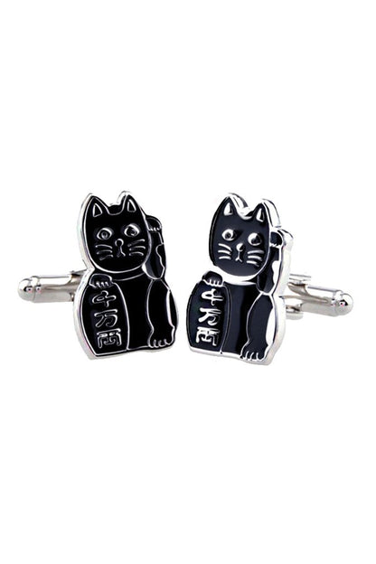 Lucky Cat Cufflink - Thorn and Burrow
